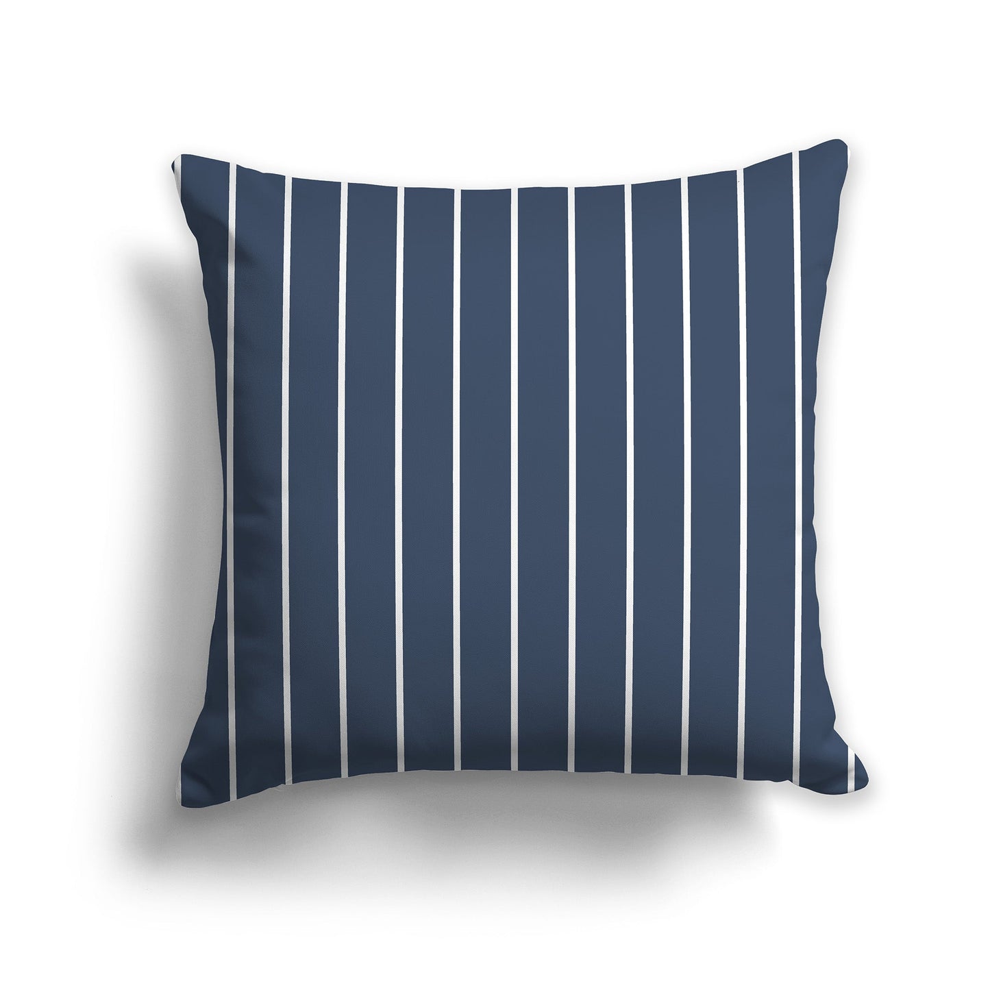 Blue Throw Pillow with Fine White/Beige-white Vertical Stripes on Front, CAPC-1162-152