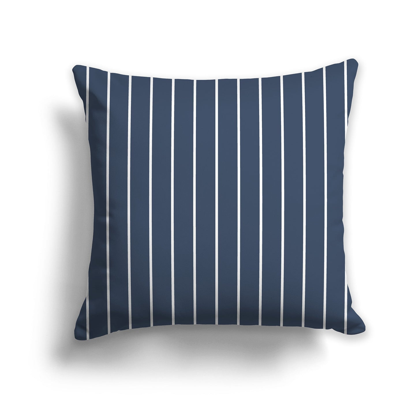 Blue Throw Pillow with Fine White/Beige-white Vertical Stripes on Front, CAPC-1162-152
