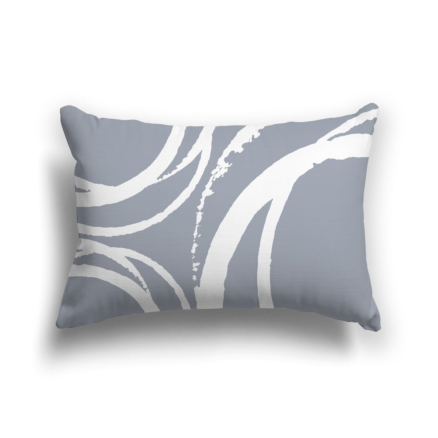 Grey Throw Pillow with a Circular White/Beige-white Graphic on Both Sides, CAPC-1163-024