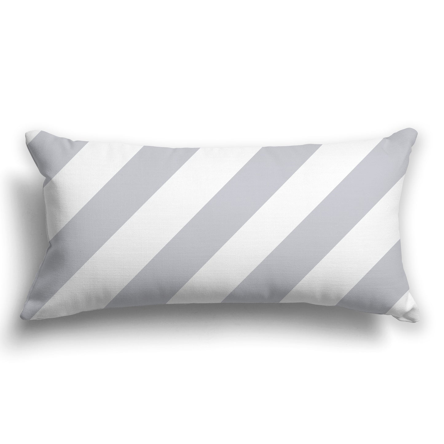 Throw Pillow with Diagonal Light Grey and White/Beige-white Bars on Both Sides, CAPC-1163-034