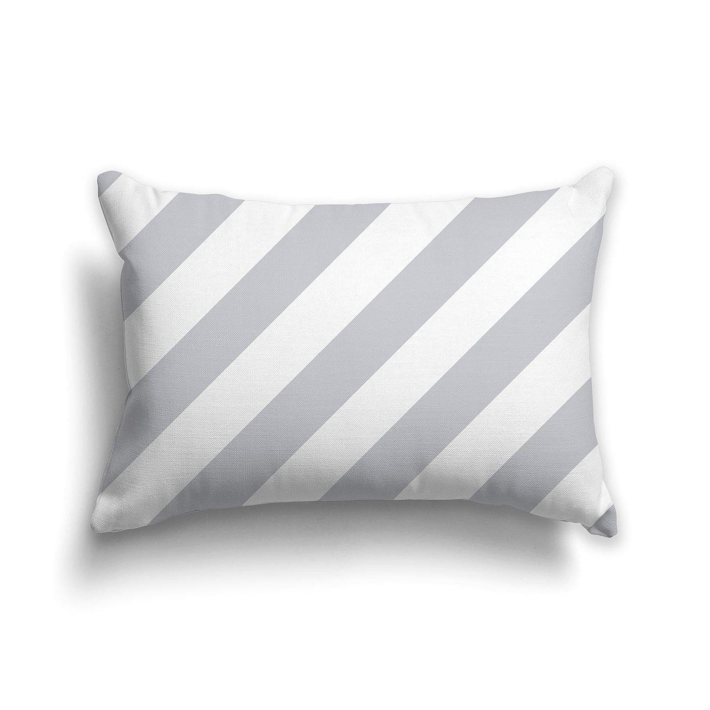 Throw Pillow with Diagonal Light Grey and White/Beige-white Bars on Both Sides, CAPC-1163-034