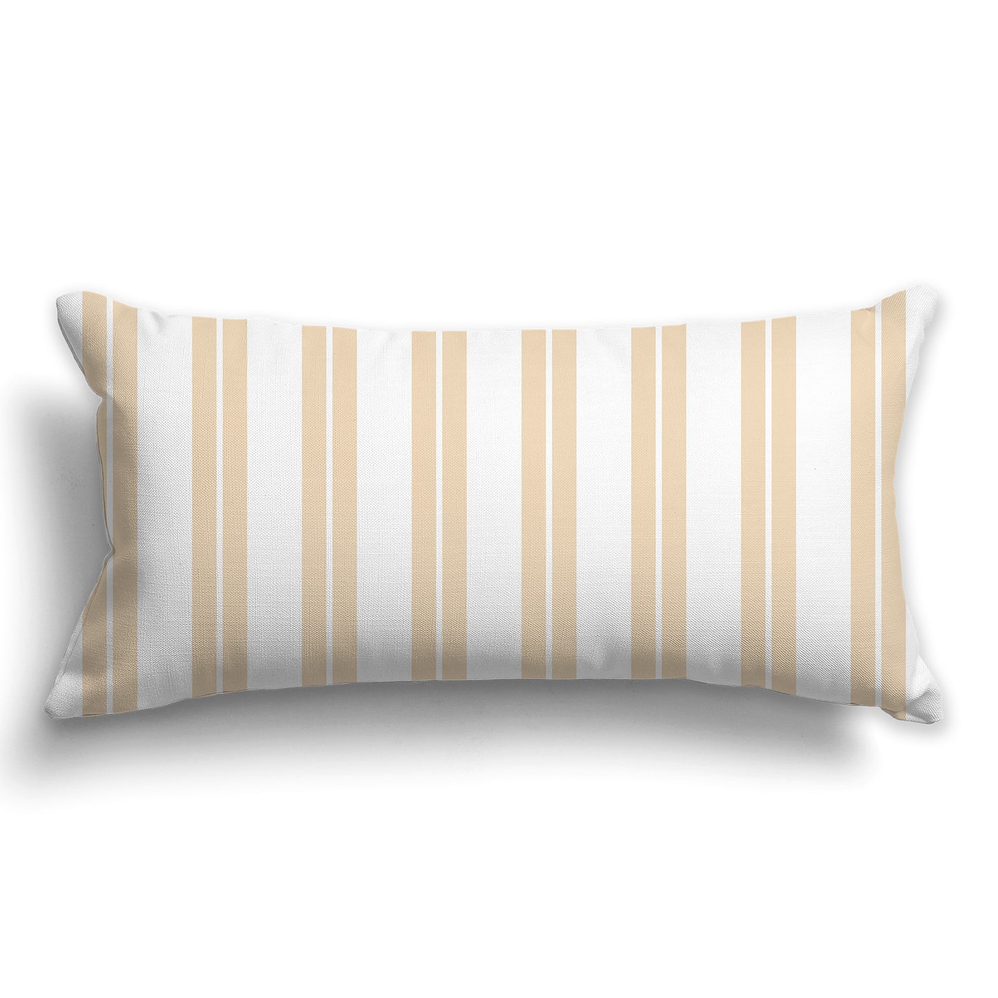 White/Beige-white Throw Pillow with Gold Multistripe Pattern on Front, CAPC-1163-071