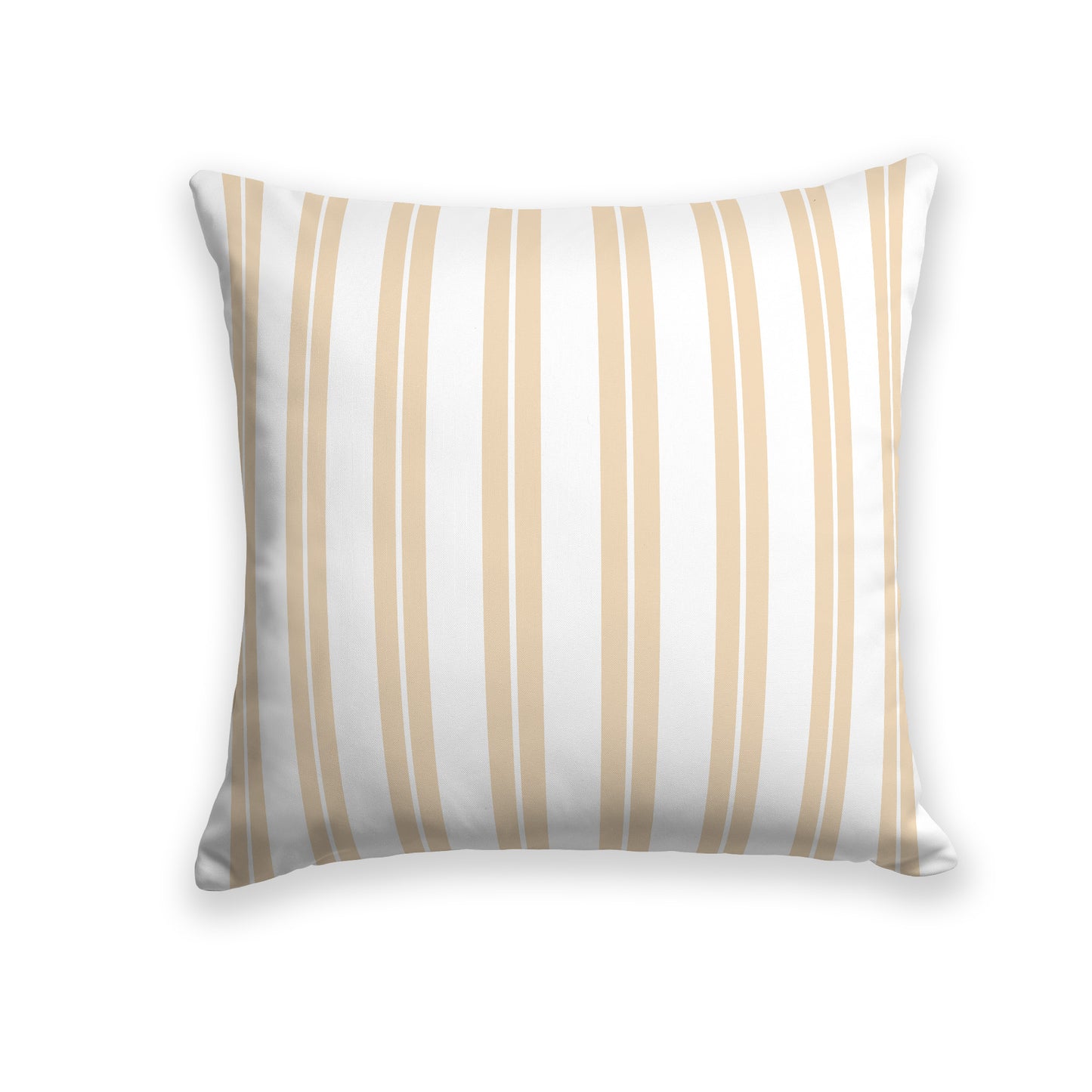 White/Beige-white Throw Pillow with Gold Multistripe Pattern on Front, CAPC-1163-071