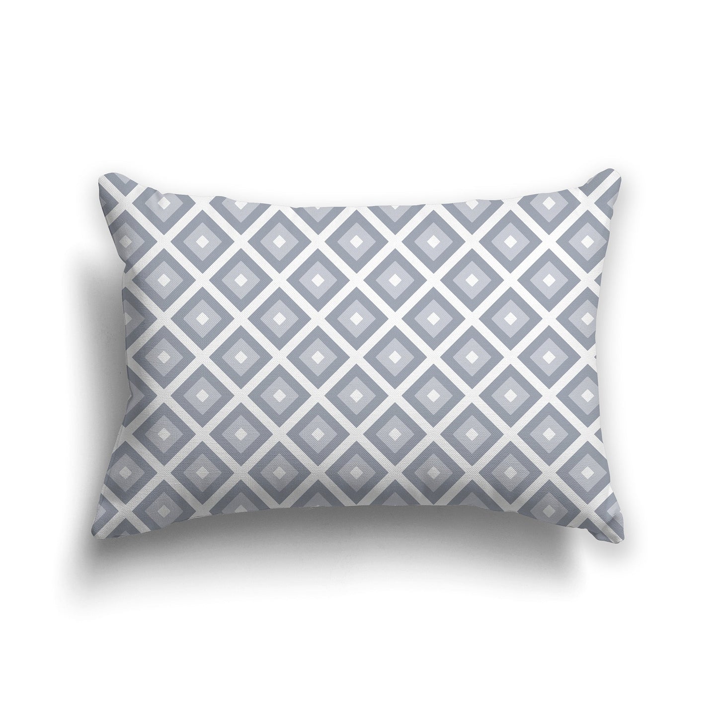 Throw Pillow with Radiating Two-tone Grey and White/Beige-white Squares on Both Sides, CAPC-1163-122
