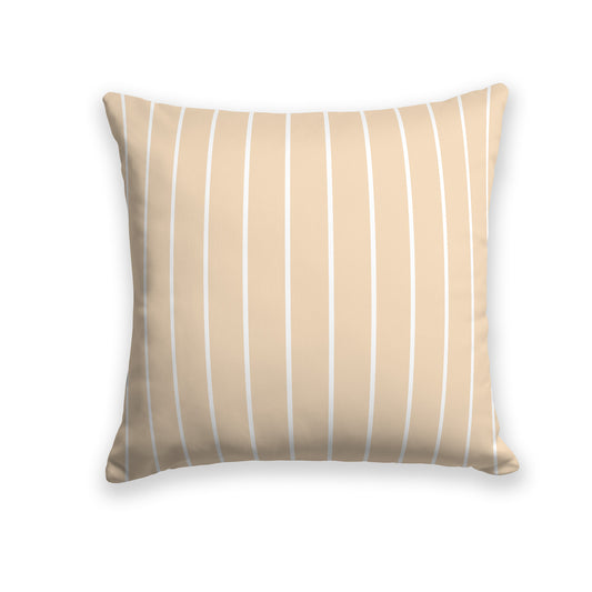 Gold Throw Pillow with Fine Vertical White/Beige-white Stripes on Front, CAPC-1163-151