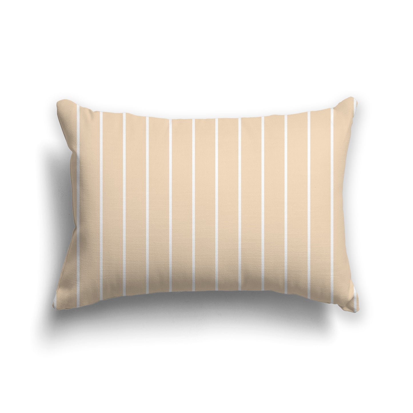 Gold Throw Pillow with Fine Vertical White/Beige-white Stripes on Front, CAPC-1163-151