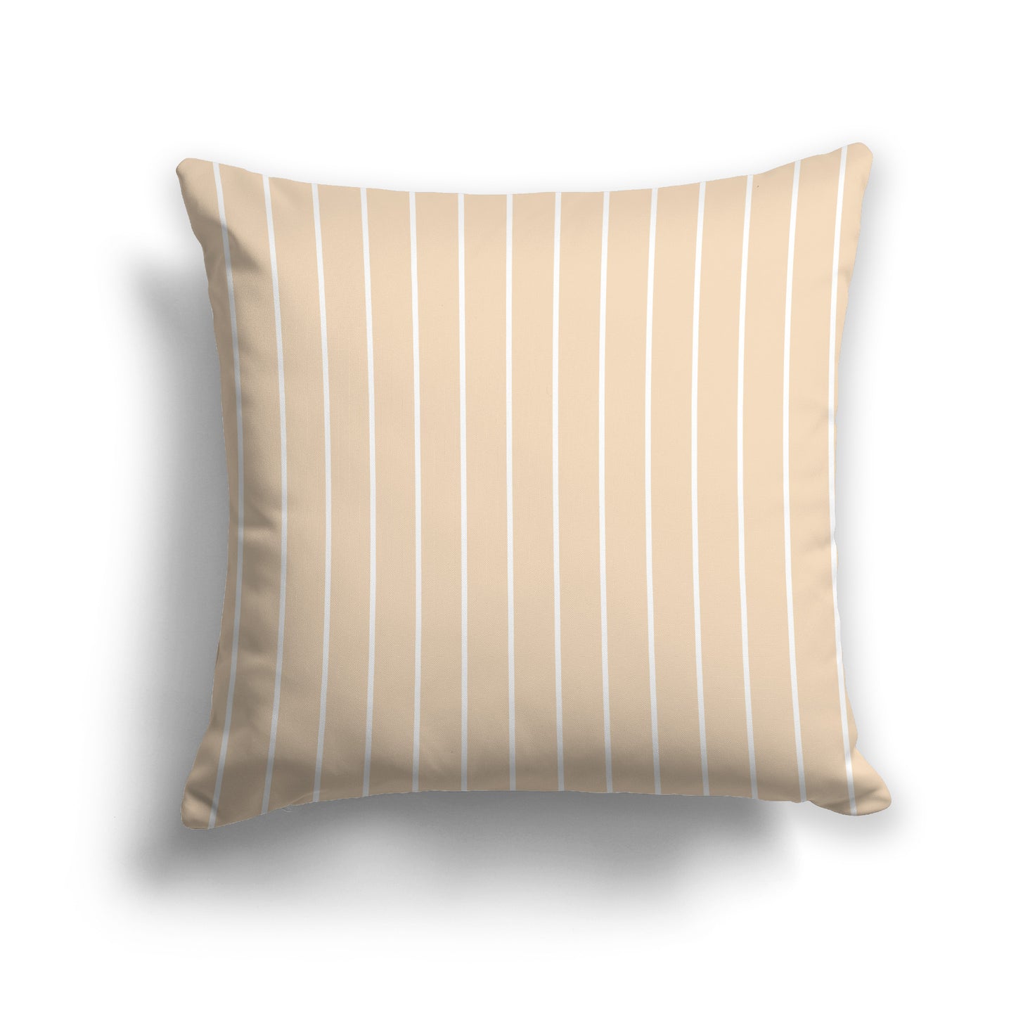 Gold Throw Pillow with Fine Vertical White/Beige-white Stripes on Front, CAPC-1163-151