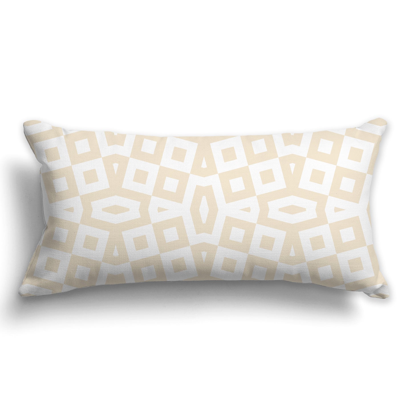 Throw Pillow with Light Gold and White/Beige-white Geometric Pattern on Both Sides, CAPC-1163-171