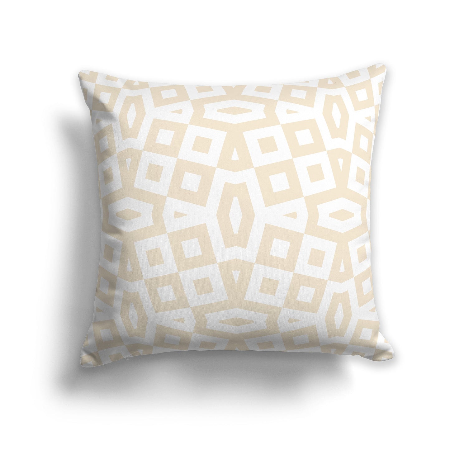 Throw Pillow with Light Gold and White/Beige-white Geometric Pattern on Both Sides, CAPC-1163-171
