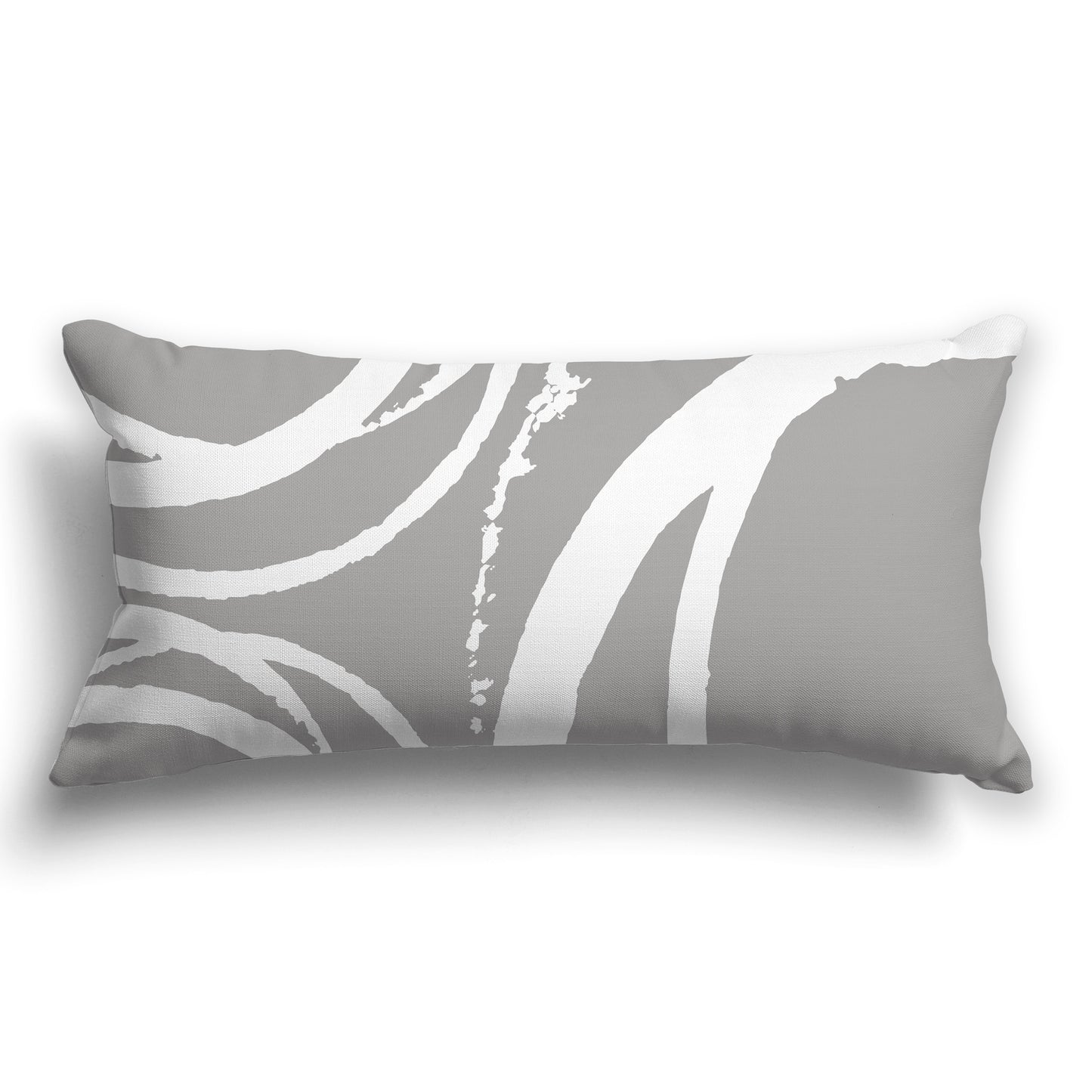 Grey Throw Pillow with Circular White/Beige-white Graphic on Both Sides, CAPC-1171-021