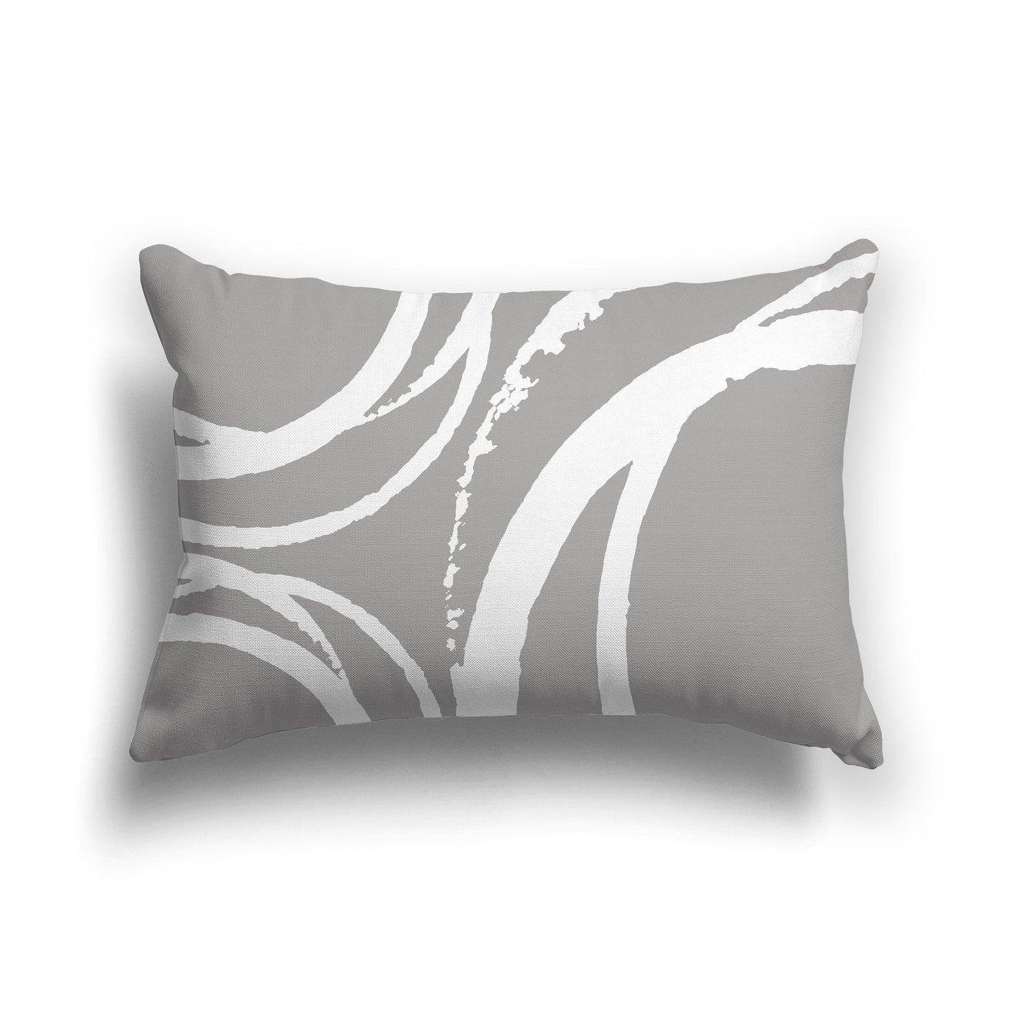 Grey Throw Pillow with Circular White/Beige-white Graphic on Both Sides, CAPC-1171-021