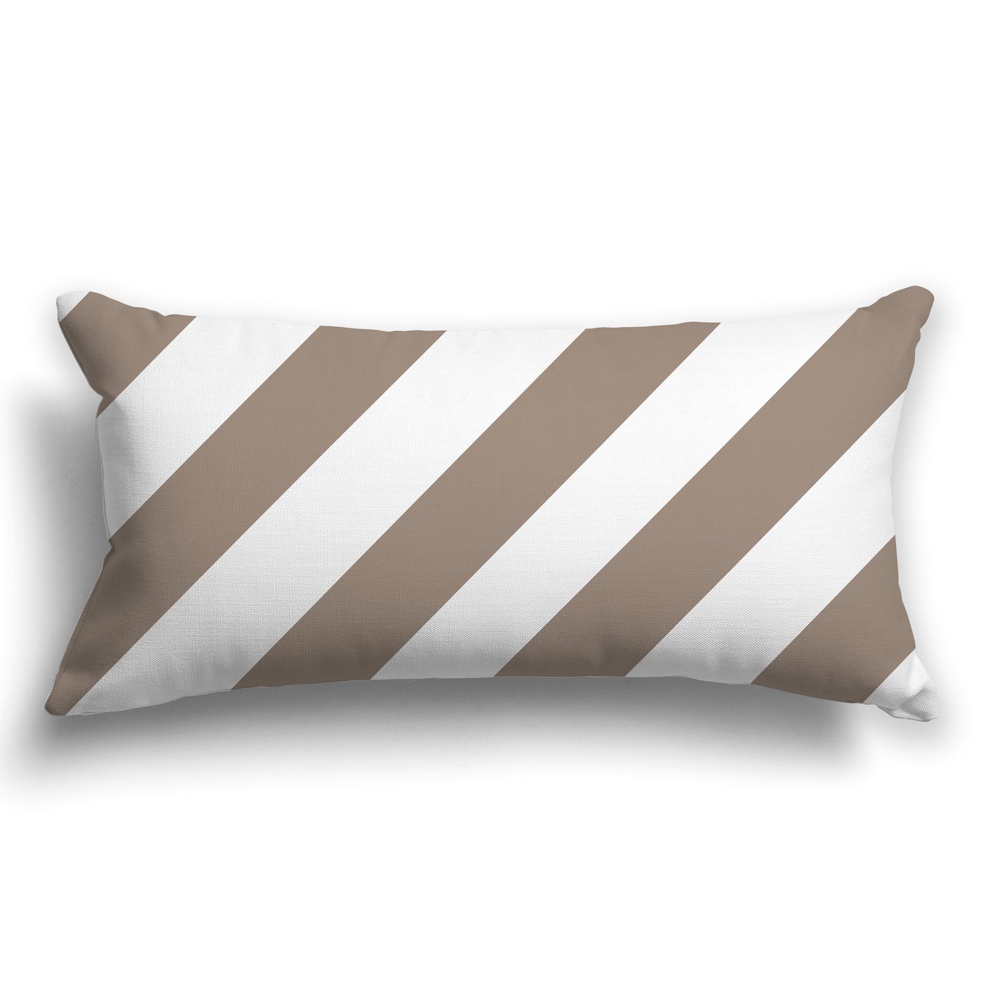 Throw Pillow with Brown and White/Beige-white Diagonal Bars on Both Sides, CAPC-1171-032