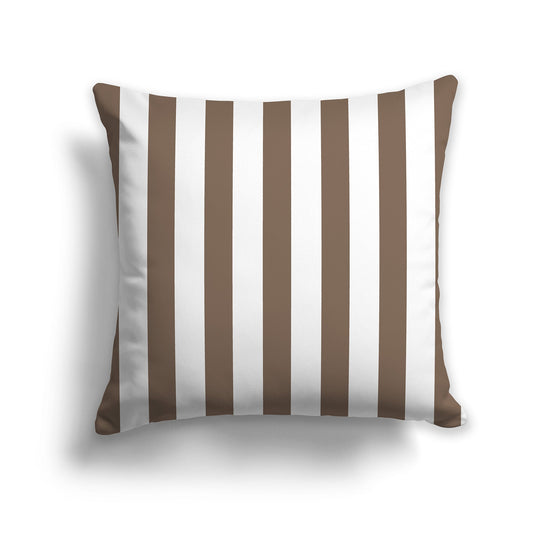 White/Beige-white Throw Pillow with Brown Vertical Bars on Front, CAPC-1171-051