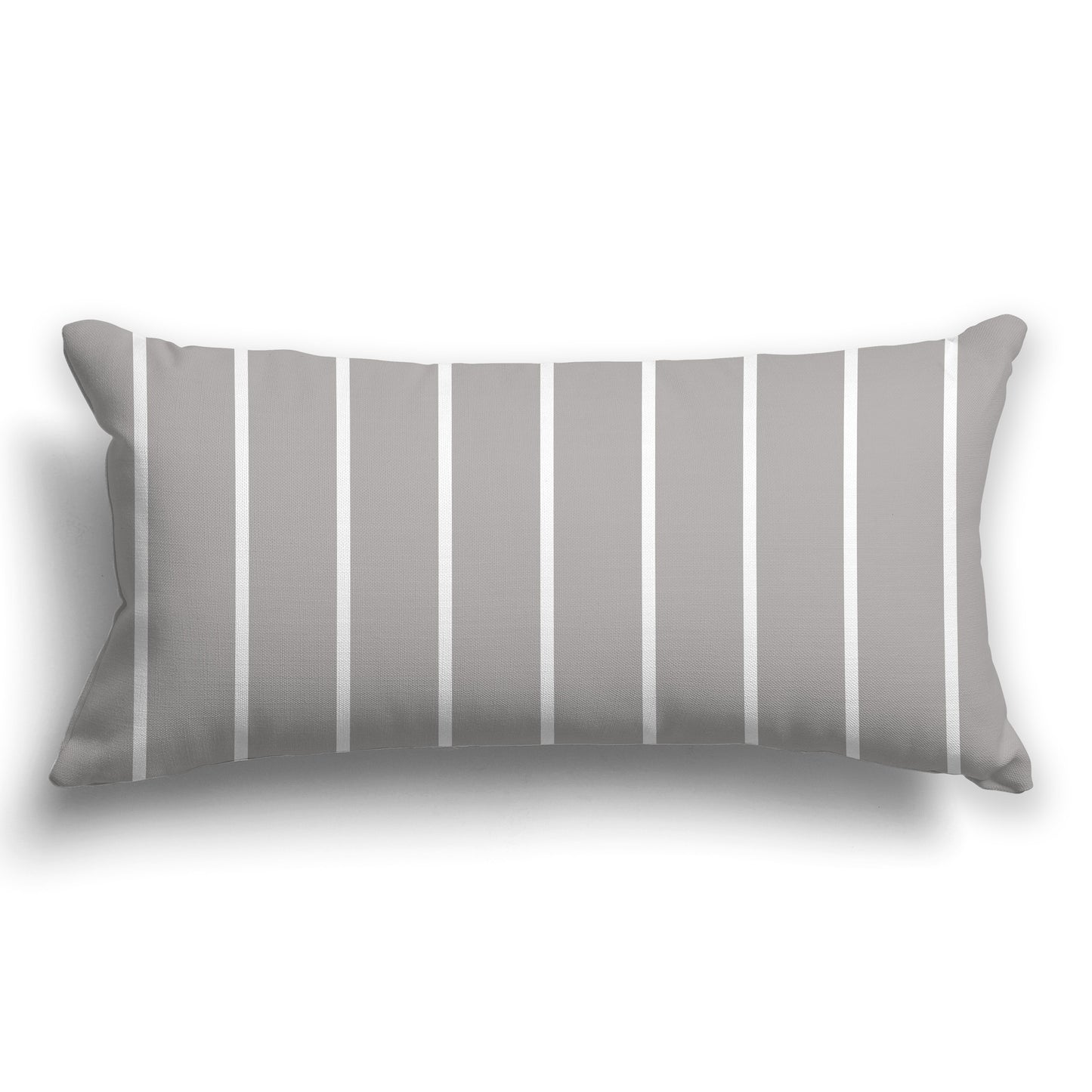 Medium Grey Throw Pillow with White/Beige-white Stripes on Front, CAPC-1171-063