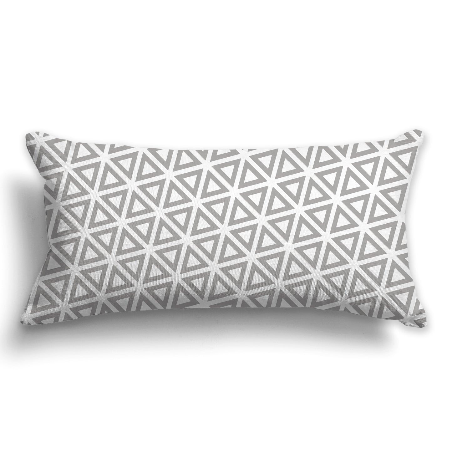 White/Beige-white Throw Pillow with Medium Grey Triangle Pattern on Both Sides, CAPC-1171-131