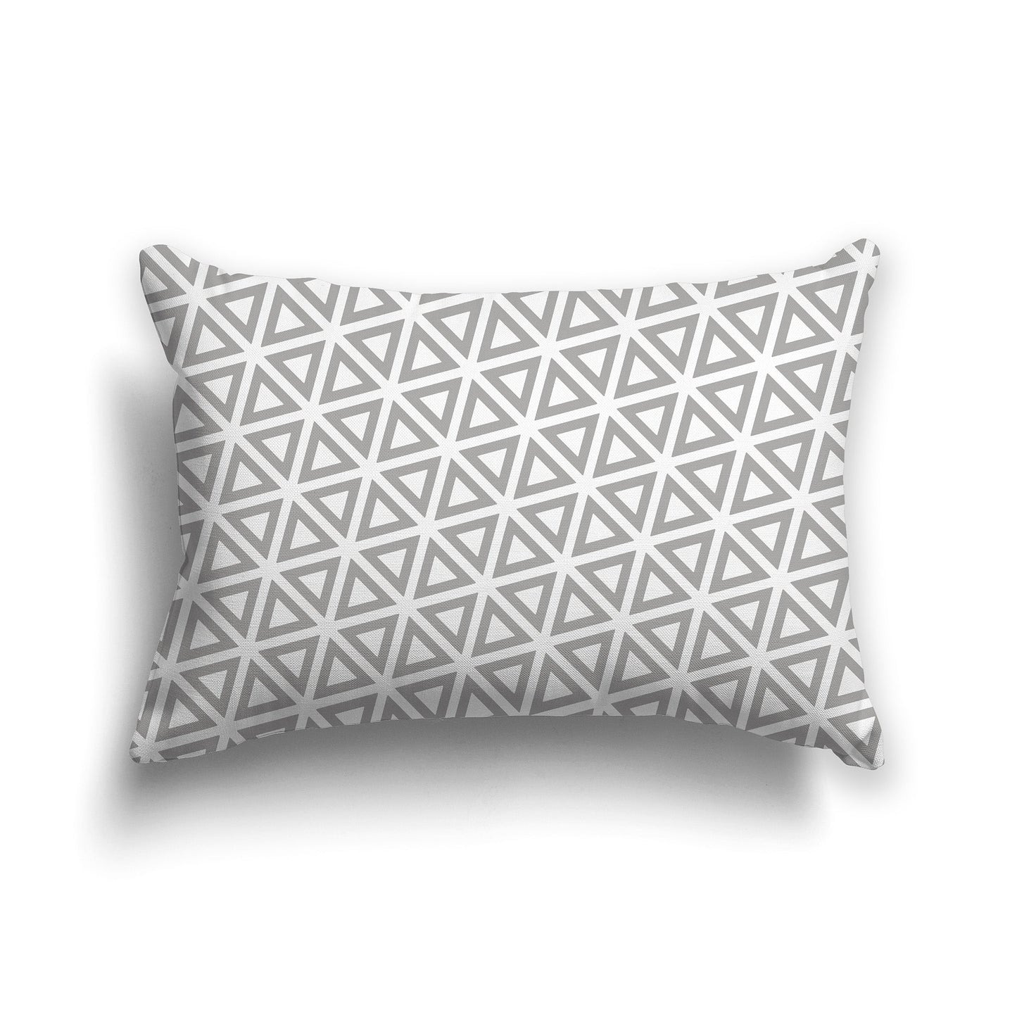 White/Beige-white Throw Pillow with Medium Grey Triangle Pattern on Both Sides, CAPC-1171-131