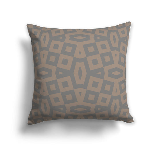 Throw Pillow with Medium Brown and Grey Geometric Pattern on Both Sides, CAPC-1171-171