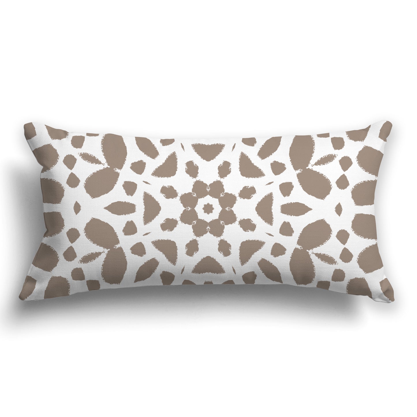 White/Beige-white Throw Pillow with Medium Brown Circular Graphic on Both Sides, CAPC-1171-181