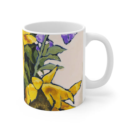 Sunflower Ceramic Mug & Polyester Placemat 8-Pc Bundle (Service for 4) | CABF-CM-1040