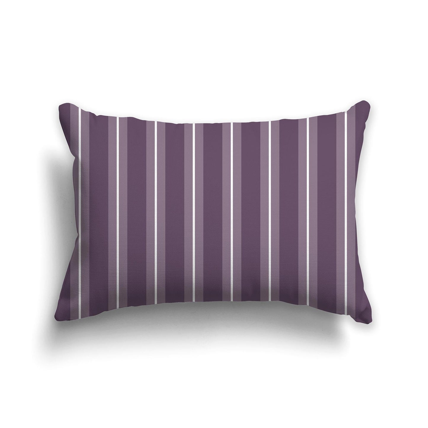 Purple Throw Pillow with Medium Purple and White/Beige-white Multistripe Pattern on Front, CAPC-1181-071