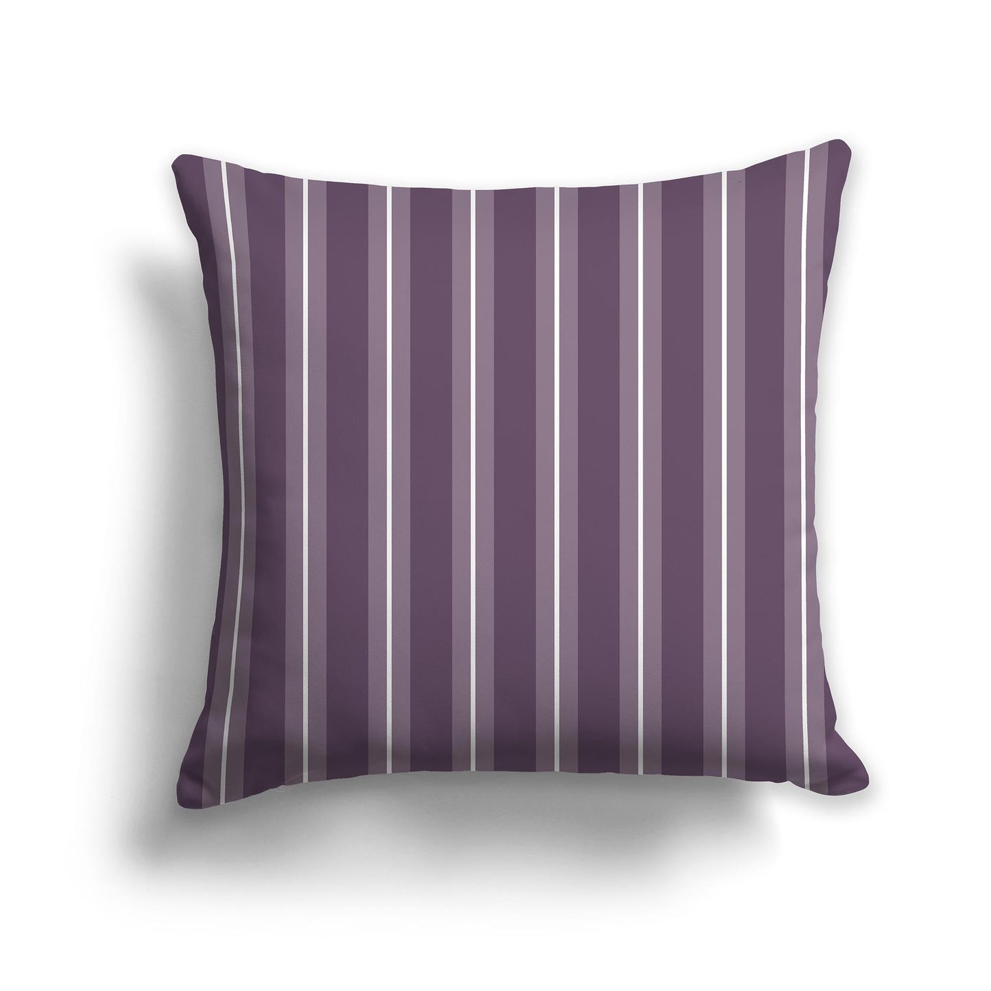 Purple Throw Pillow with Medium Purple and White/Beige-white Multistripe Pattern on Front, CAPC-1181-071