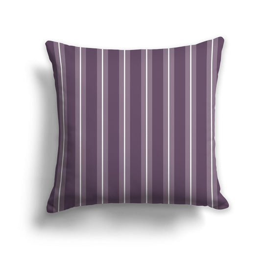 Purple Throw Pillow with Medium Purple and White/Beige-white Multistripe Pattern on Front, CAPC-1181-071