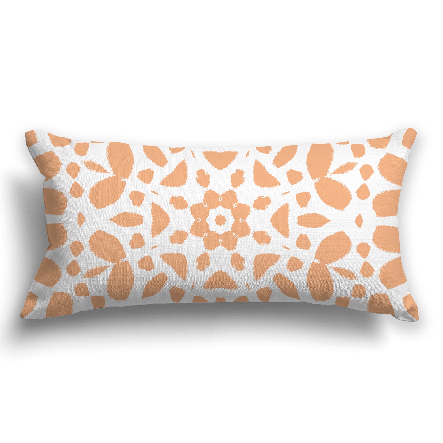 White/Beige-white Throw Pillow with Medium Orange Circular Graphic on Both Sides, CAPC-1181-181