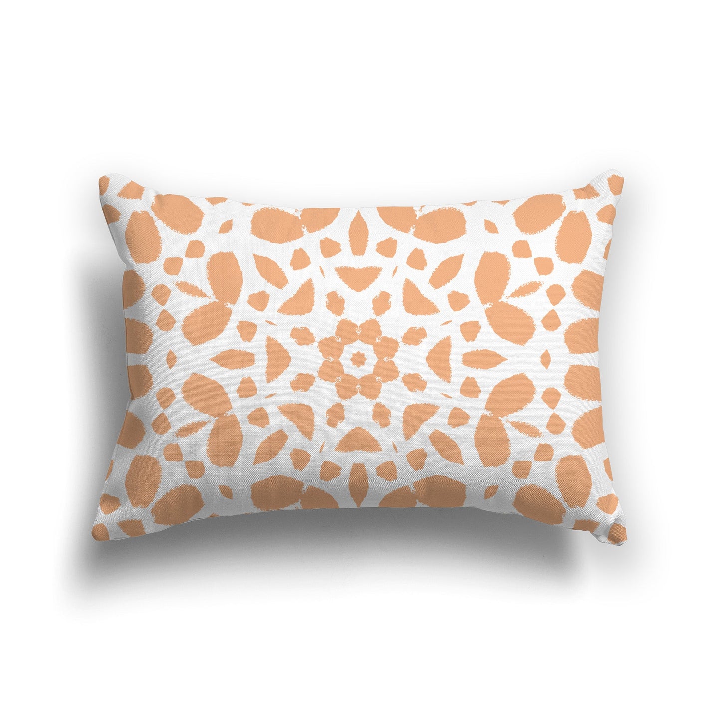 White/Beige-white Throw Pillow with Medium Orange Circular Graphic on Both Sides, CAPC-1181-181