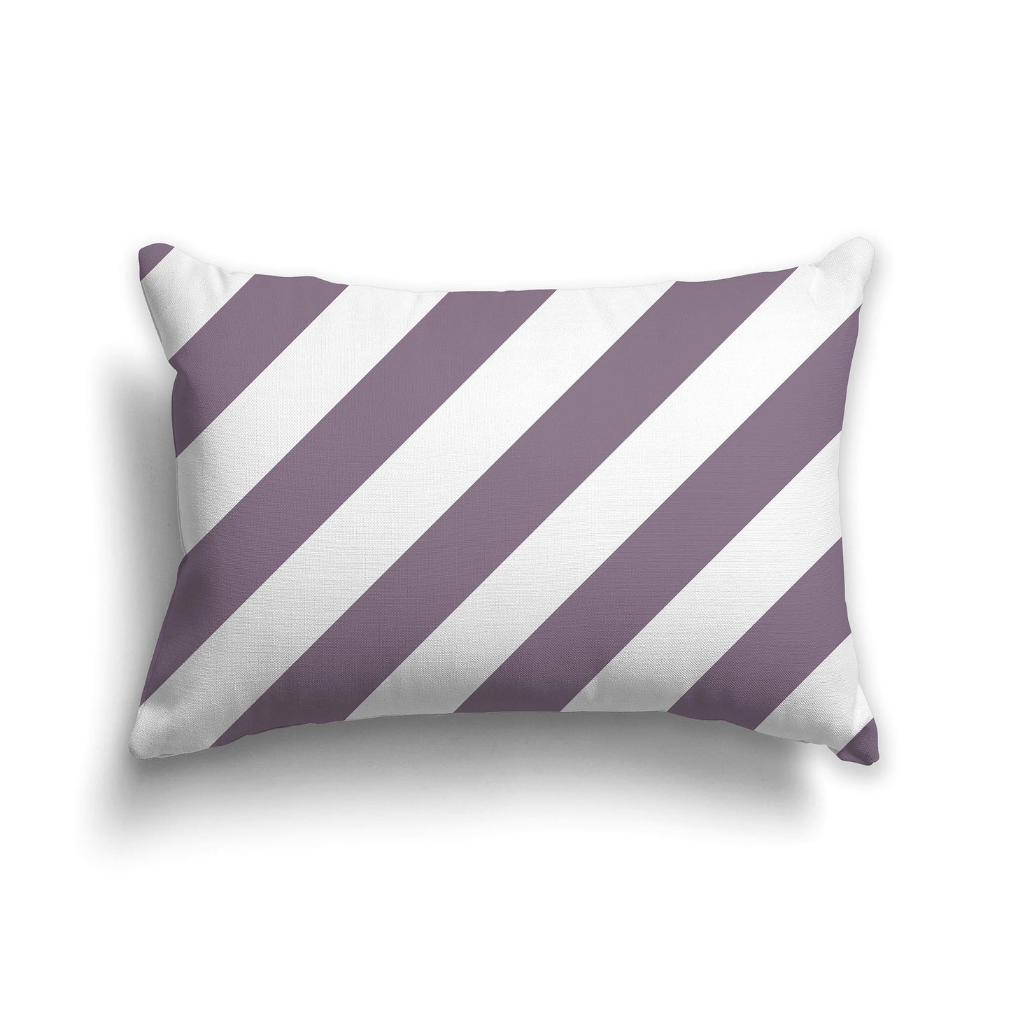 Throw Pillow with Purple and White/Beige-white Diagonal Bars on Both Sides, CAPC-1182-032