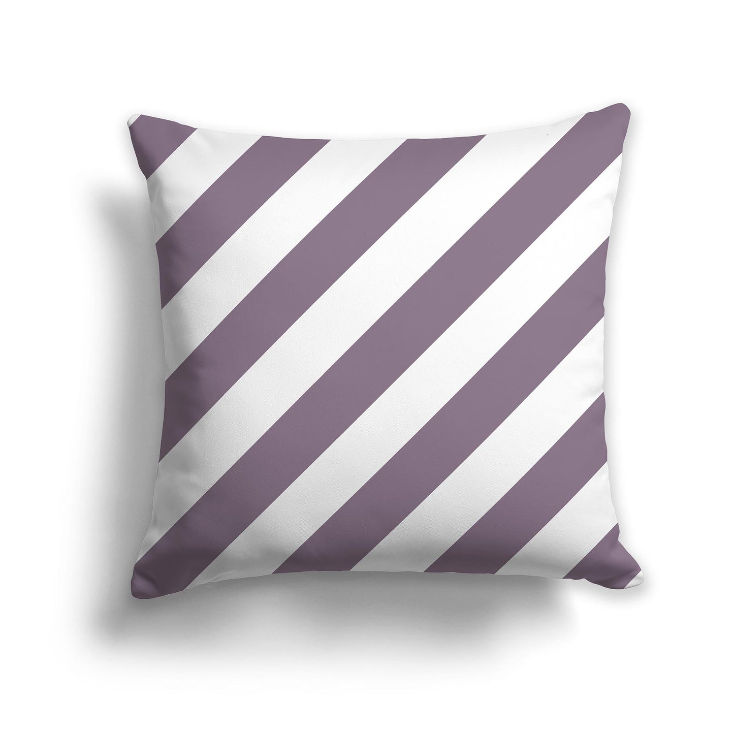 Throw Pillow with Purple and White/Beige-white Diagonal Bars on Both Sides, CAPC-1182-032