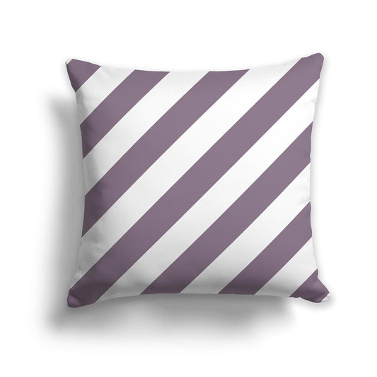 Throw Pillow with Purple and White/Beige-white Diagonal Bars on Both Sides, CAPC-1182-032