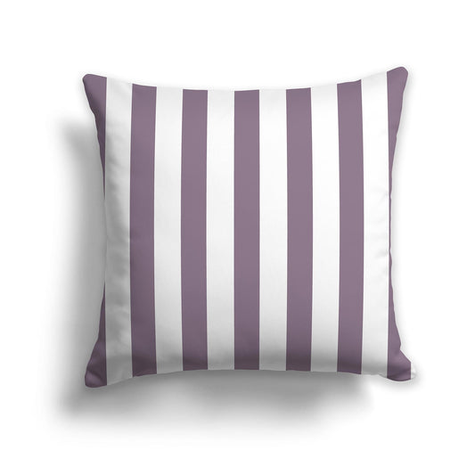 White/Beige-white Throw Pillow with Purple Vertical Bars on Front, CAPC-1182-051