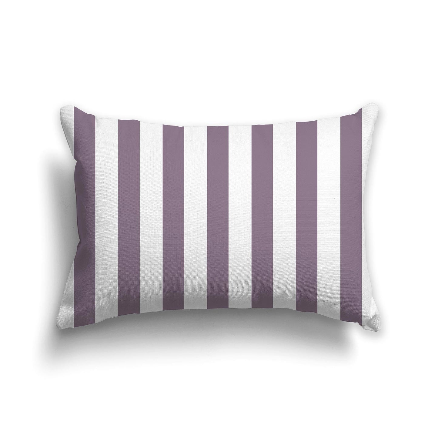 White/Beige-white Throw Pillow with Purple Vertical Bars on Front, CAPC-1182-051