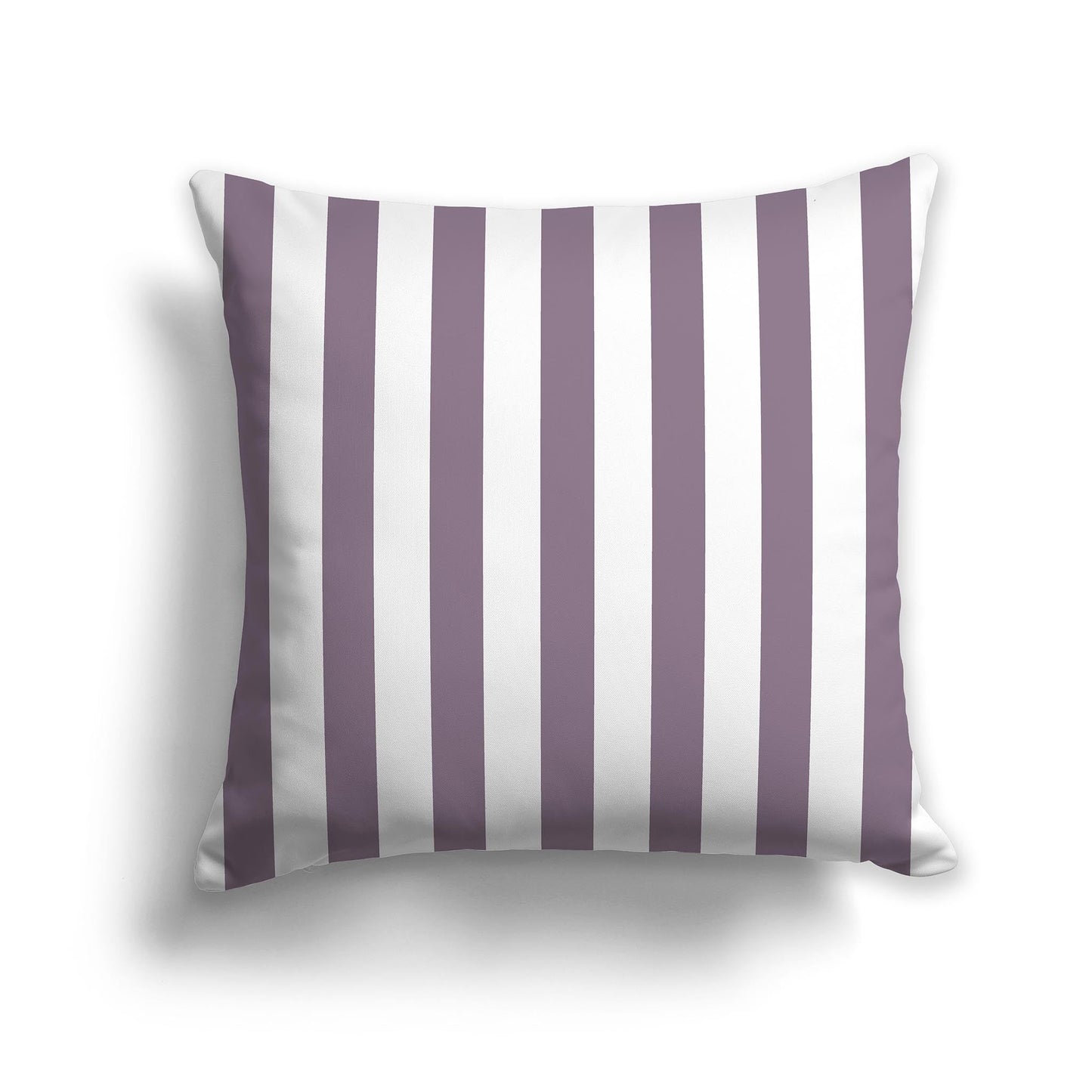 White/Beige-white Throw Pillow with Purple Vertical Bars on Front, CAPC-1182-051