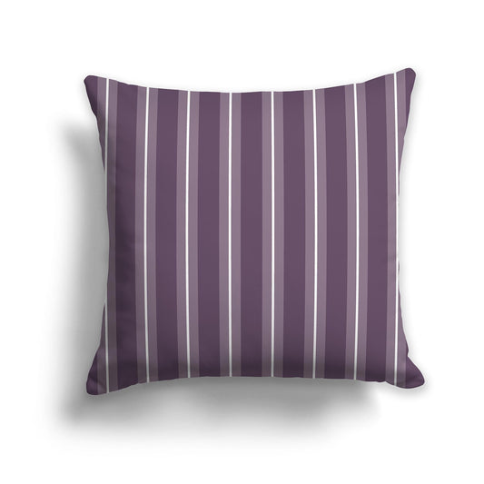 Purple Throw Pillow with Medium Purple and White/Beige-white Multistripe Pattern on Front, CAPC-1182-071
