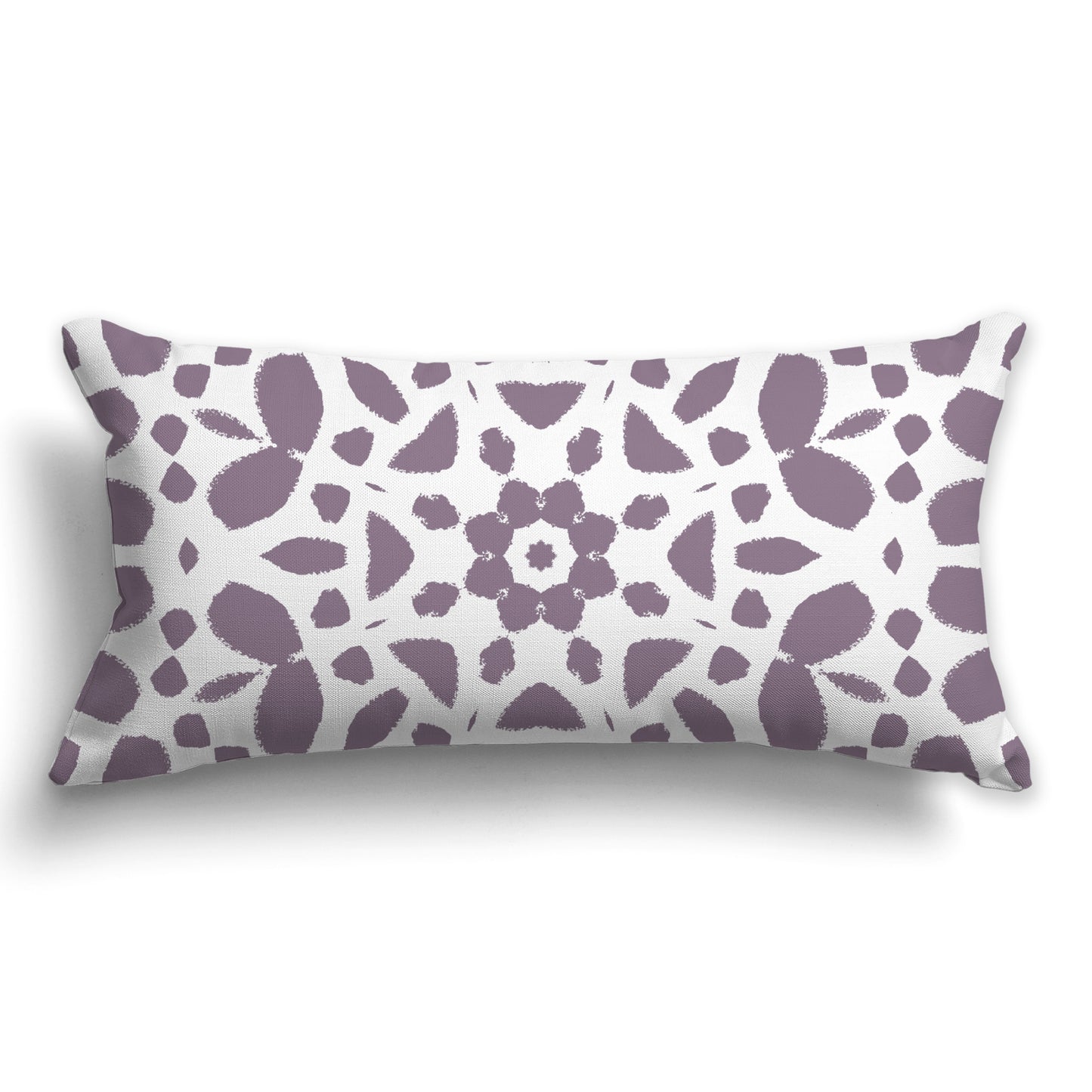 White/Beige-white Throw Pillow with Medium Purple Circular Graphic on Both Sides, CAPC-1182-182