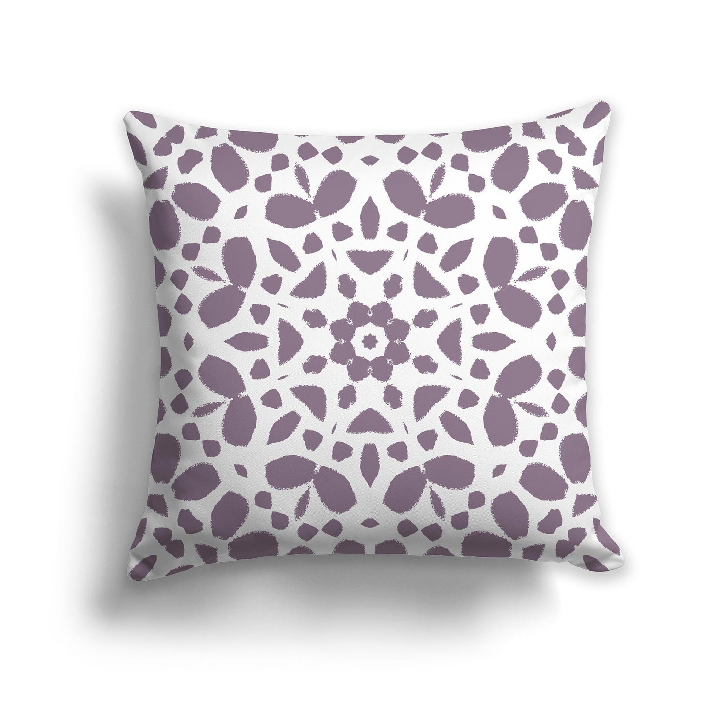 White/Beige-white Throw Pillow with Medium Purple Circular Graphic on Both Sides, CAPC-1182-182