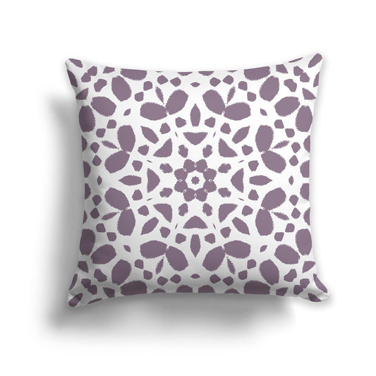 White/Beige-white Throw Pillow with Medium Purple Circular Graphic on Both Sides, CAPC-1182-182