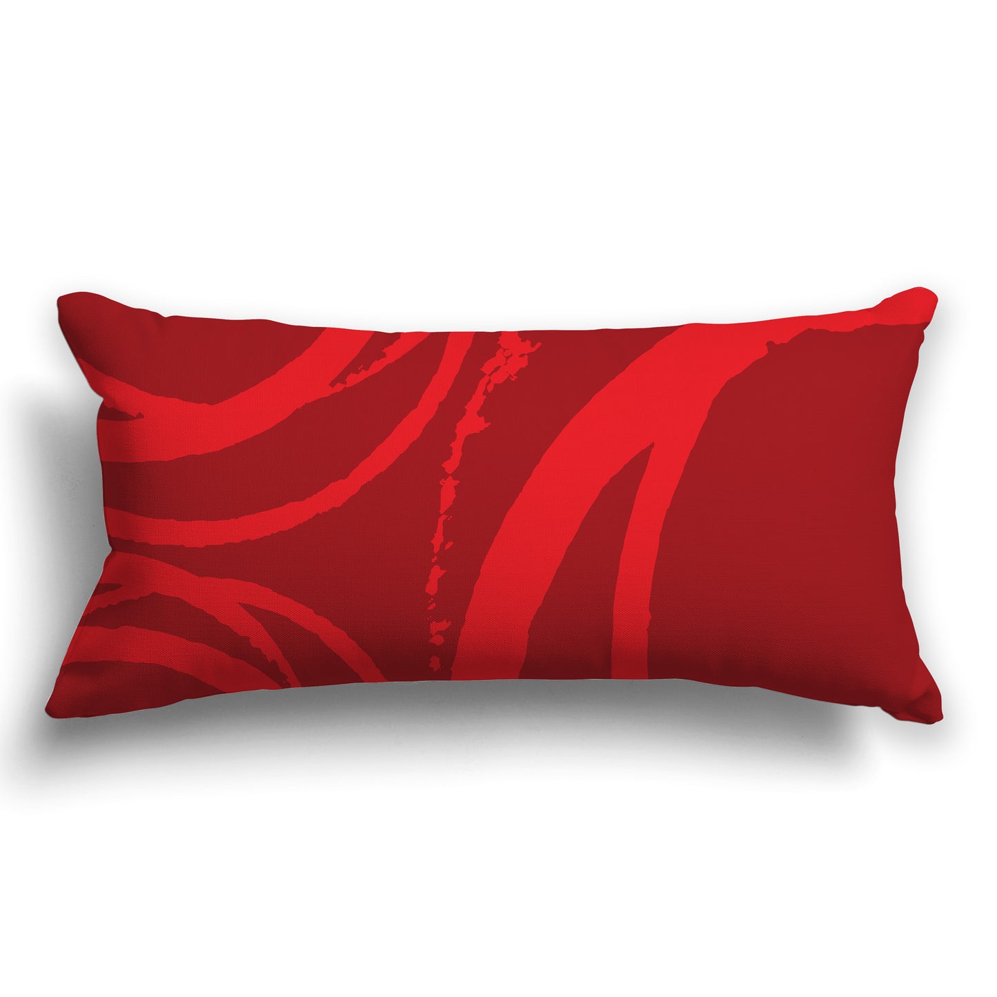 Deep Red Throw Pillow with Circular Red Graphic on Both Sides, CAPC-1191-021
