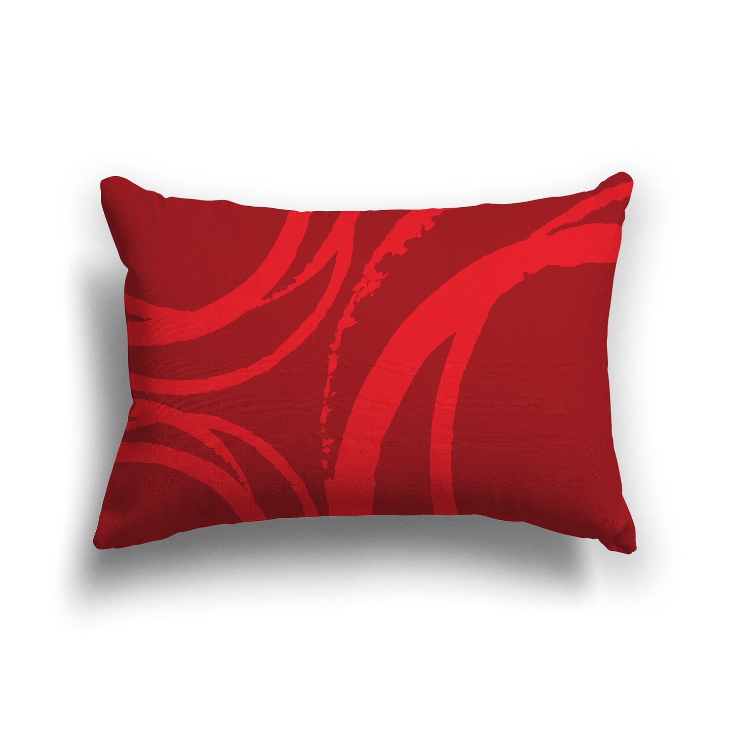 Deep Red Throw Pillow with Circular Red Graphic on Both Sides, CAPC-1191-021
