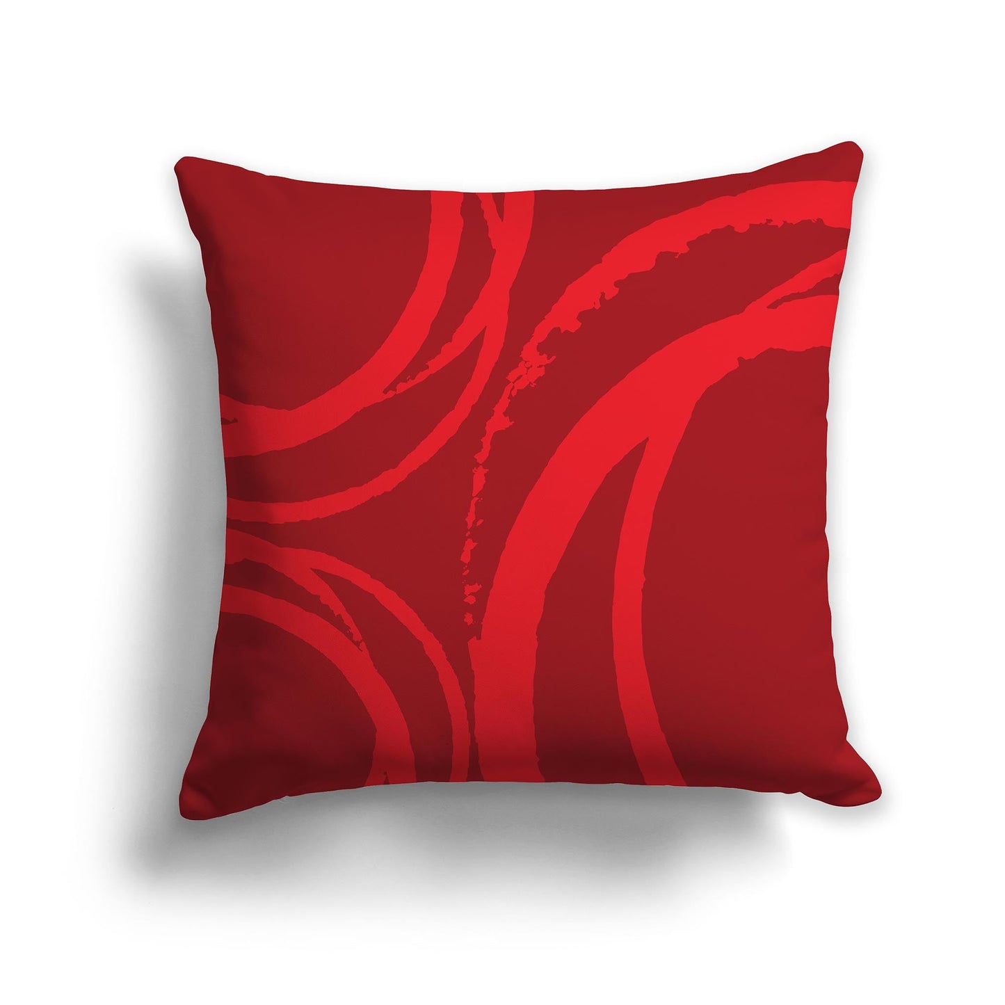 Deep Red Throw Pillow with Circular Red Graphic on Both Sides, CAPC-1191-021