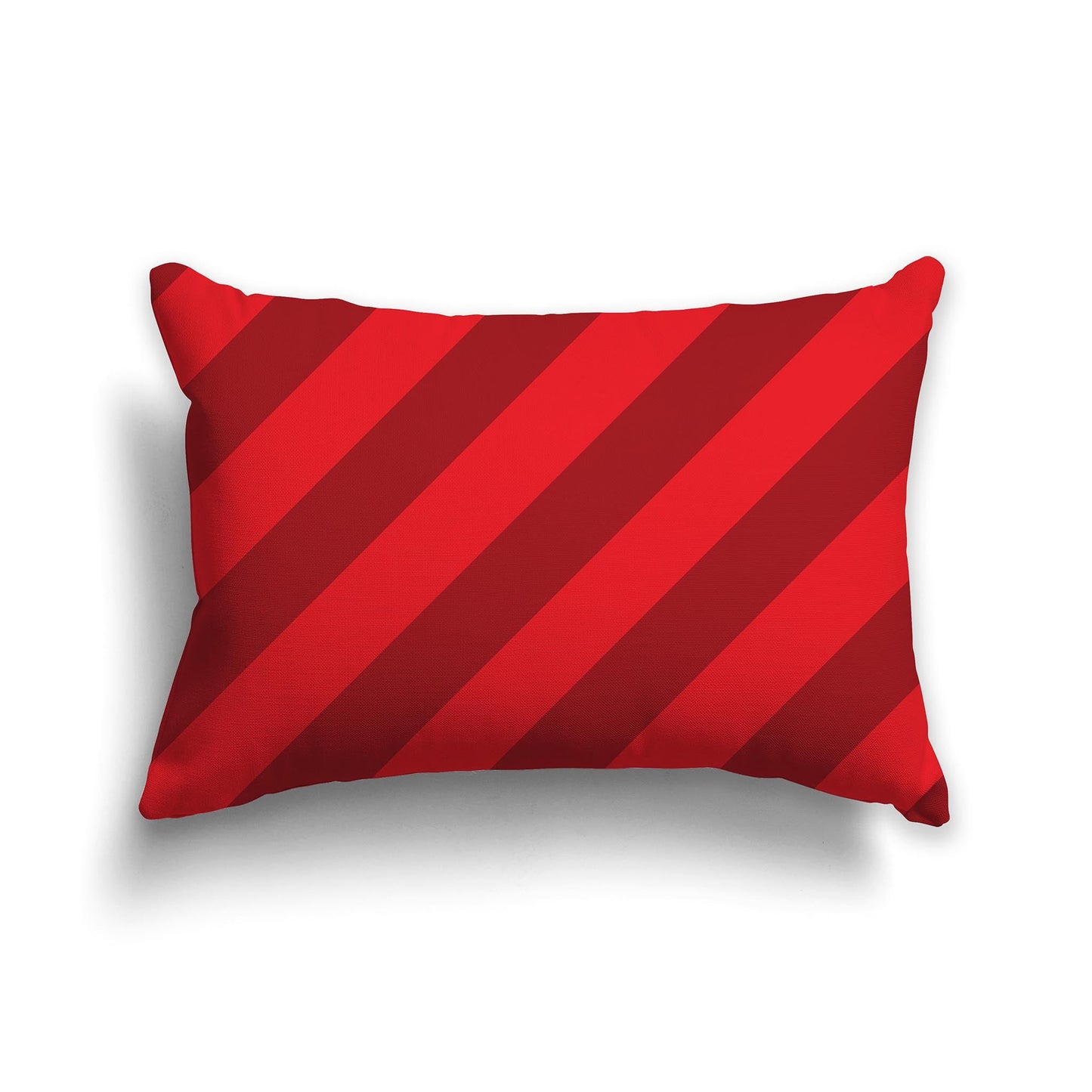 Throw Pillow with Two-tone Red Diagonal Bars on Both Sides, CAPC-1191-031