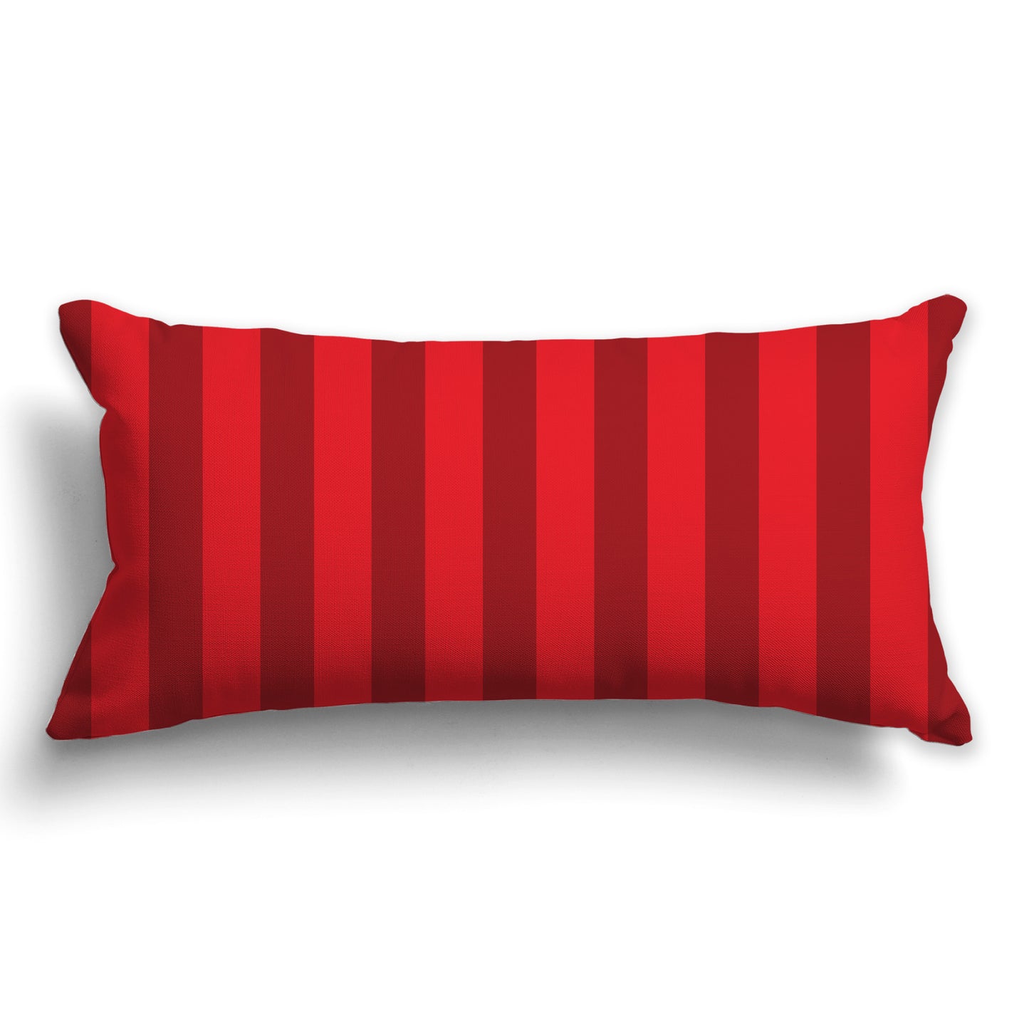 Red Throw Pillow with Deep Red Vertical Bars on Front, CAPC-1191-051