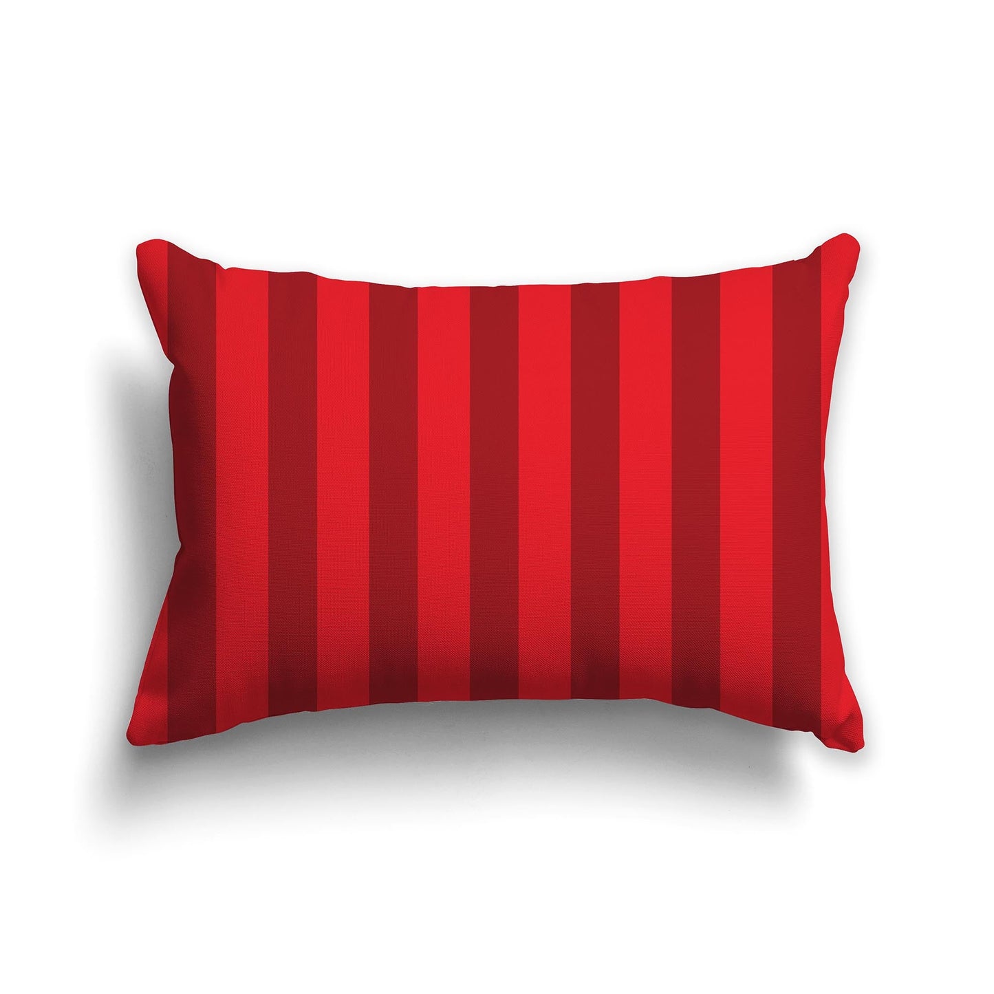 Red Throw Pillow with Deep Red Vertical Bars on Front, CAPC-1191-051