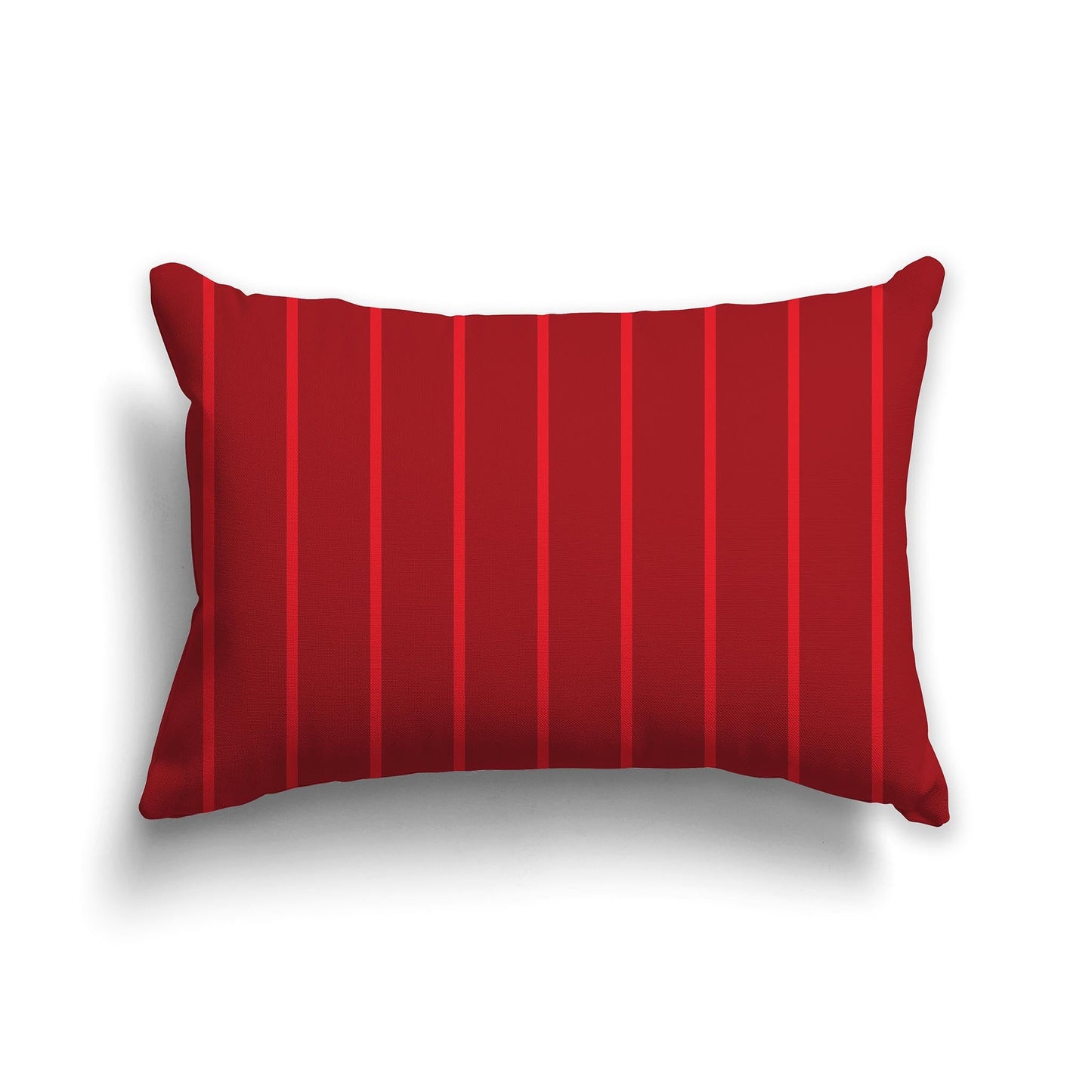 Deep Red Throw Pillow with Red Vertical Stripes on Front, CAPC-1191-062