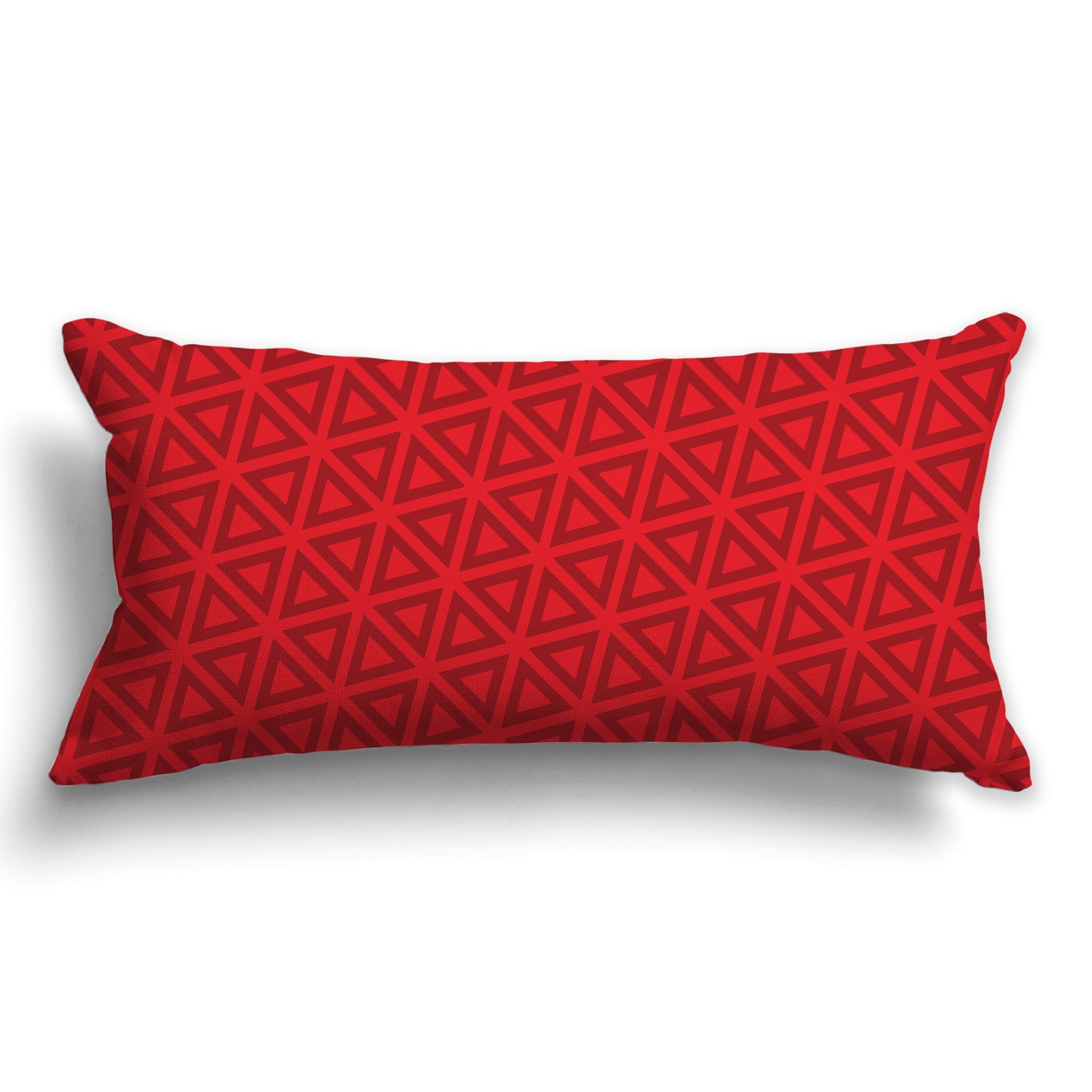 Red Throw Pillow with Red Triangle Pattern on Both Sides, CAPC-1191-131