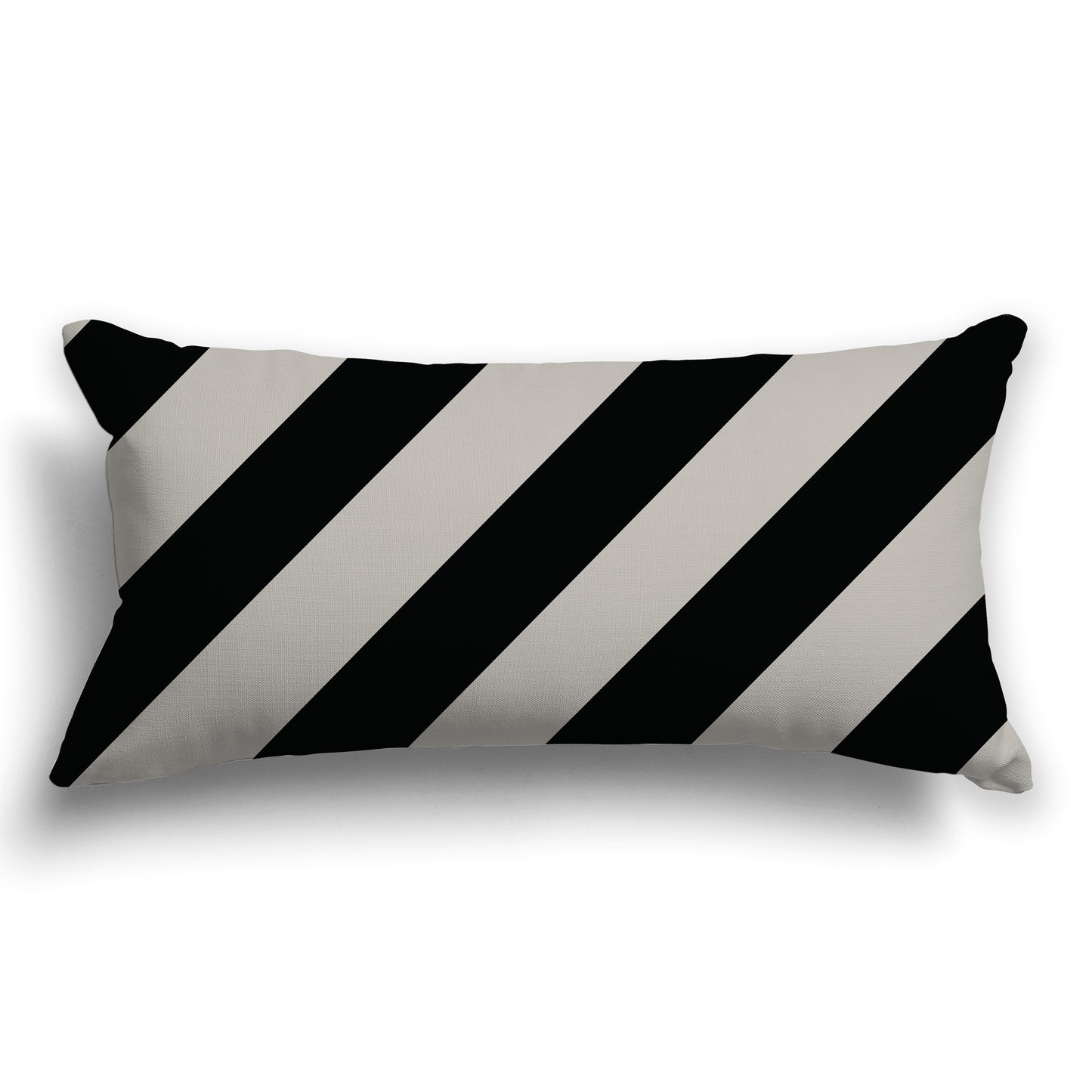 Throw Pillow with Black and Taupe Diagonal Bars on Both Sides, CAPC-1192-031