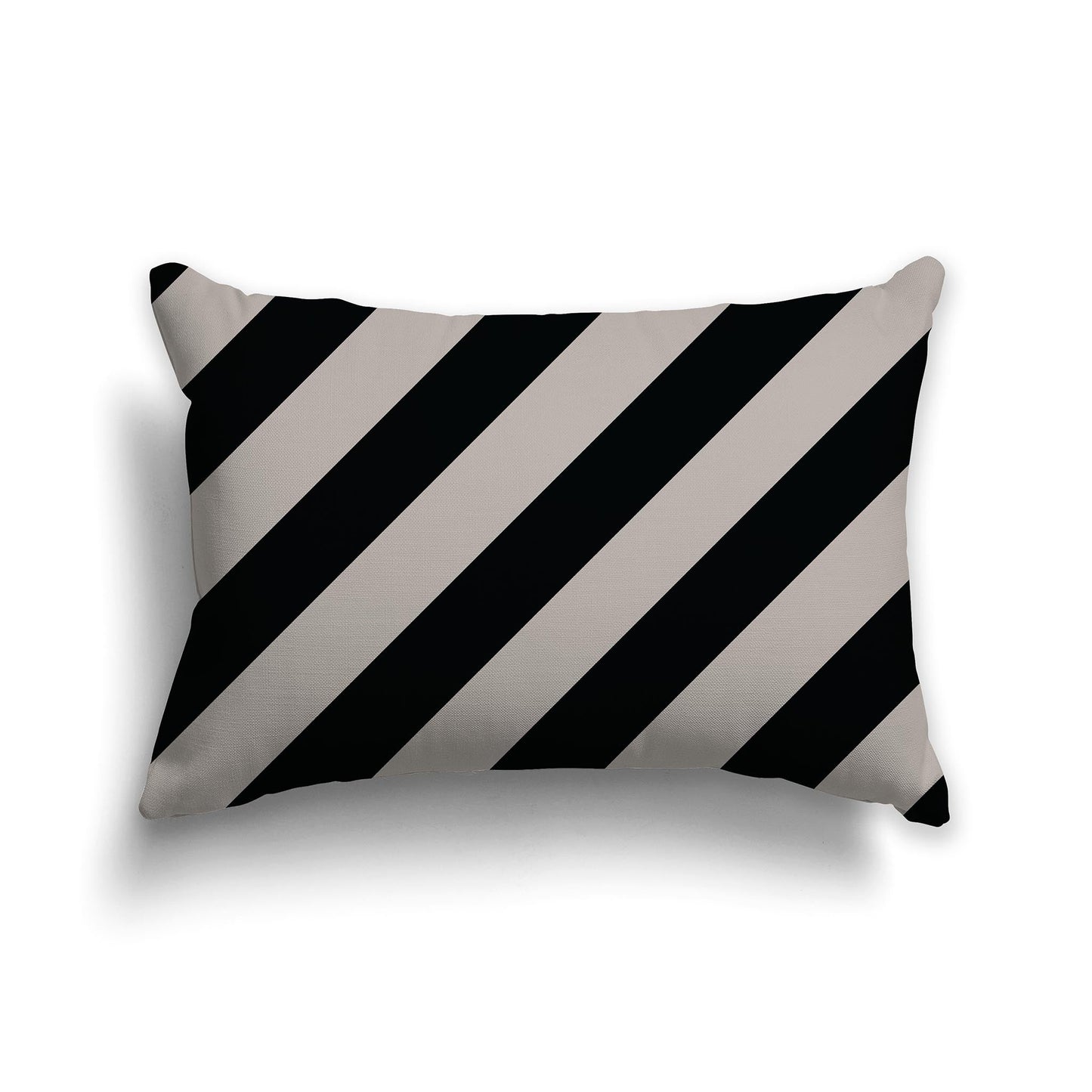 Throw Pillow with Black and Taupe Diagonal Bars on Both Sides, CAPC-1192-031