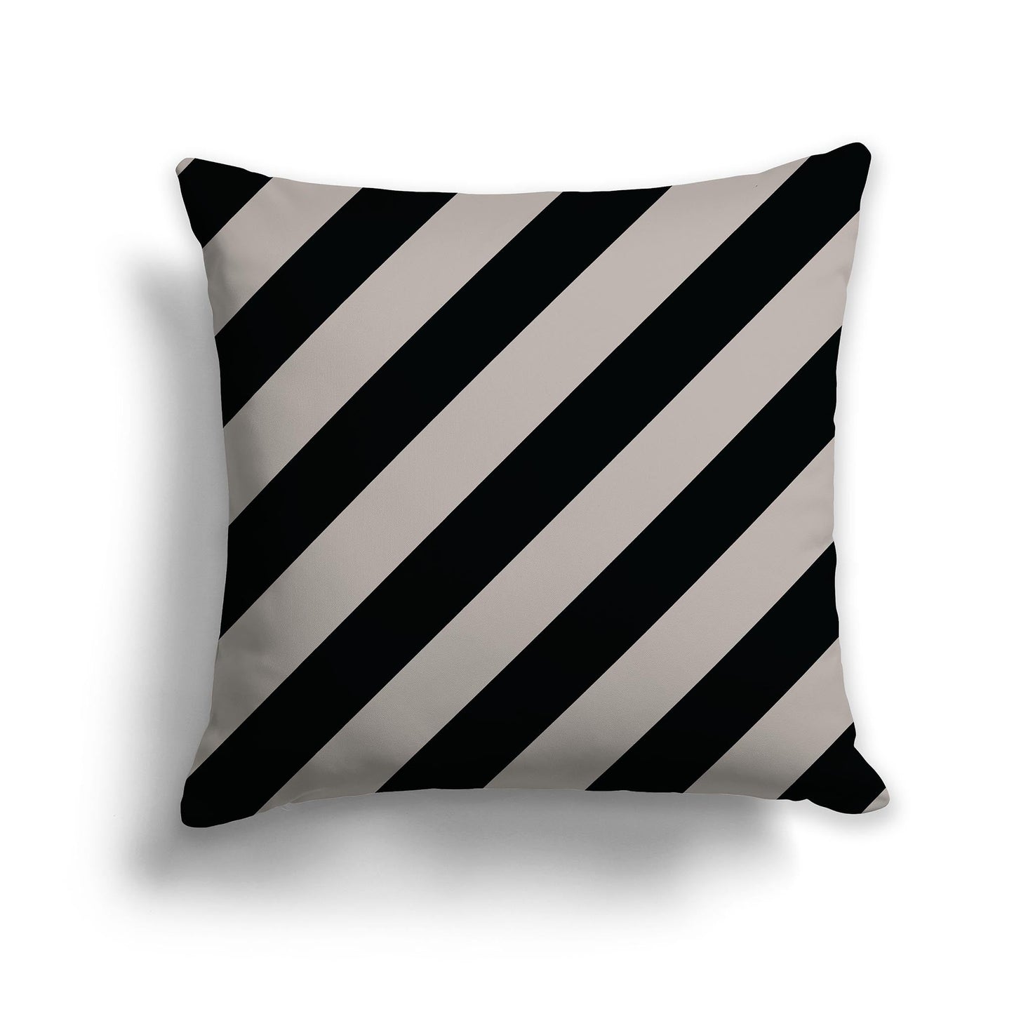 Throw Pillow with Black and Taupe Diagonal Bars on Both Sides, CAPC-1192-031
