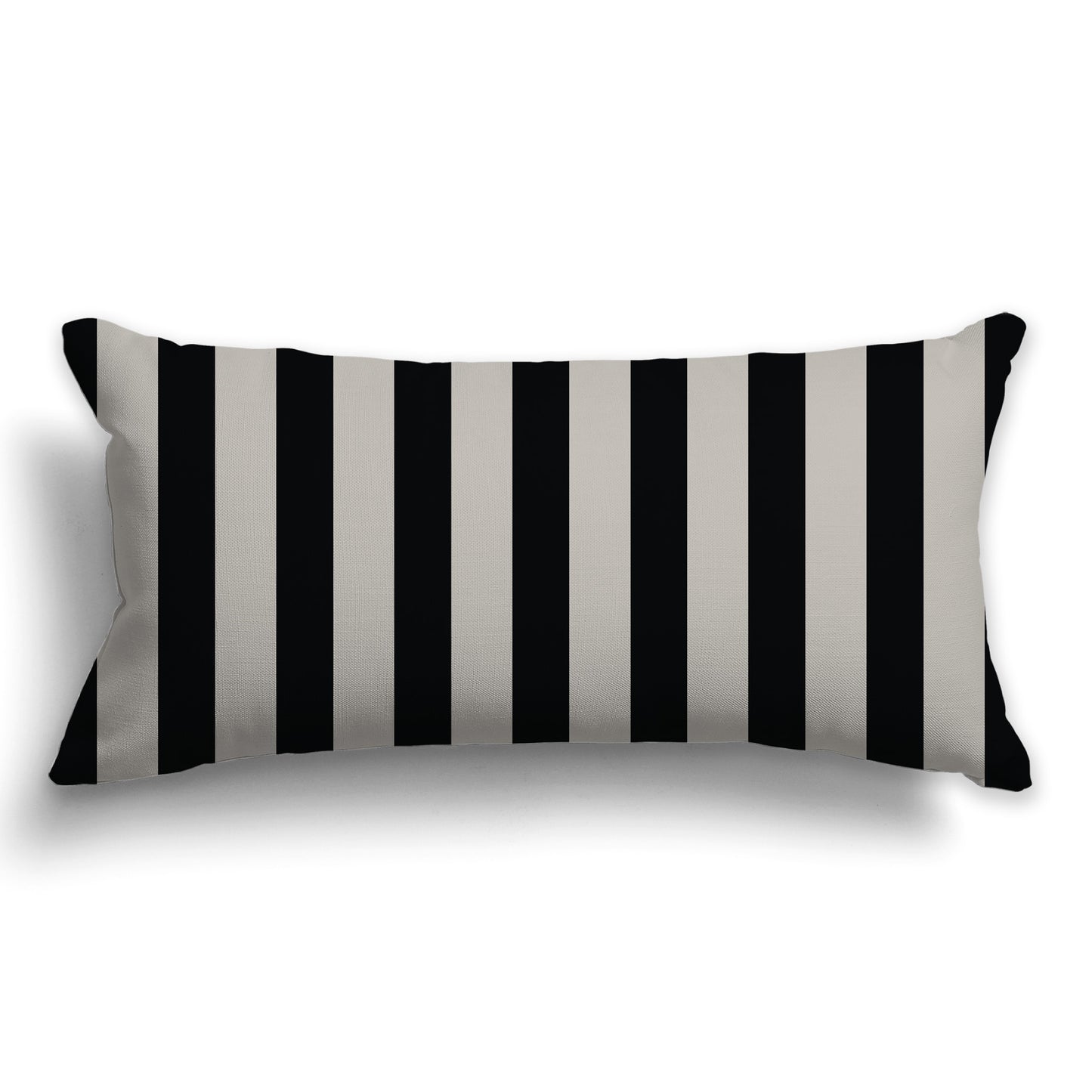 Taupe Throw Pillow with Black Vertical Bars on Front, CAPC-1192-051